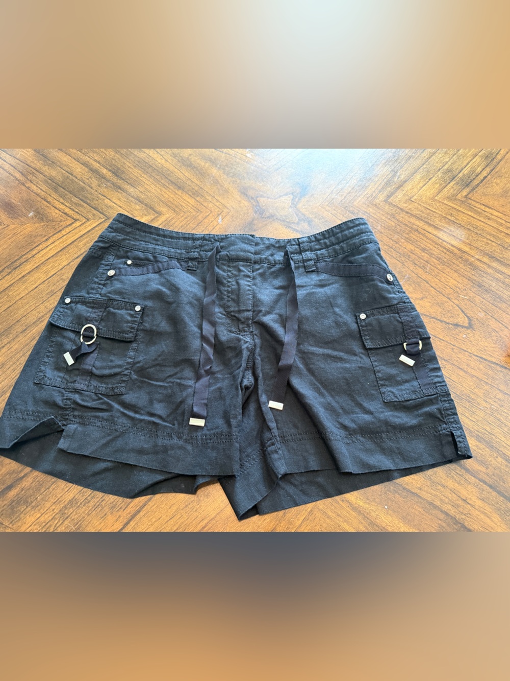 White House Black Market Black Women's Utility Shorts - Short Size 2